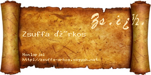 Zsuffa Árkos névjegykártya